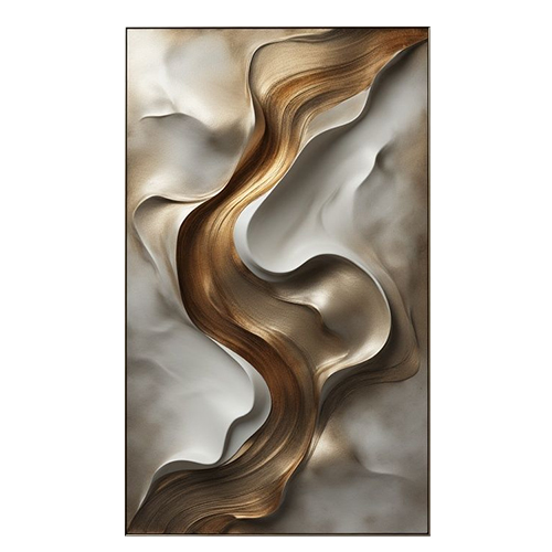 Metallic Wave Relief Wall Art
